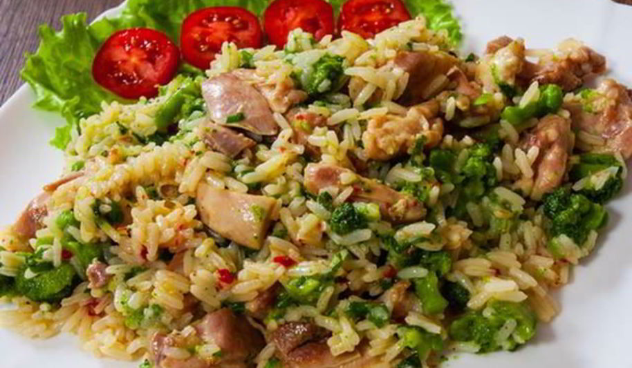 Рецепт ризотто с курицей, грибами и брокколи