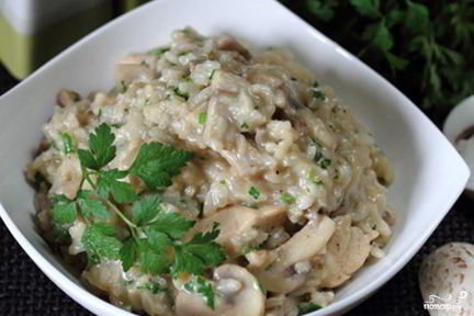 Ризотто с курицей и грибами