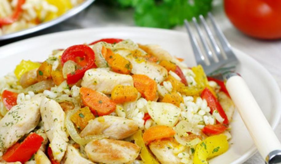 Рецепт ризотто с курицей и овощами