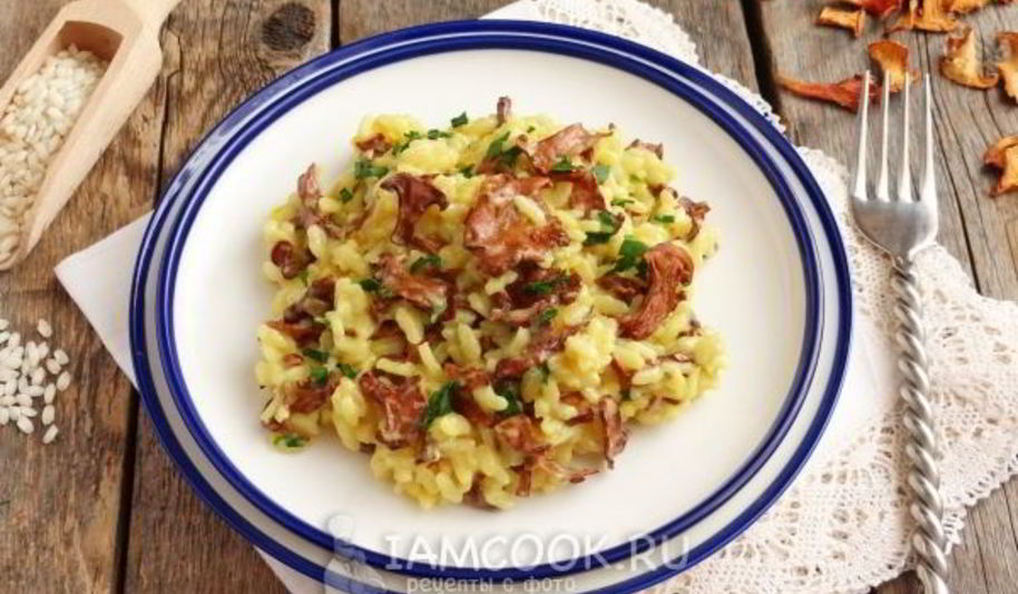 Рецепт ризотто с лисичками