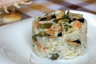 Ризотто с морепродуктами и стручковой фасолью