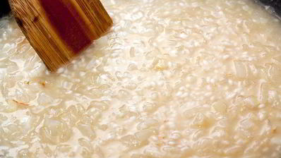 ризотто с морскими гребешками и шампанским