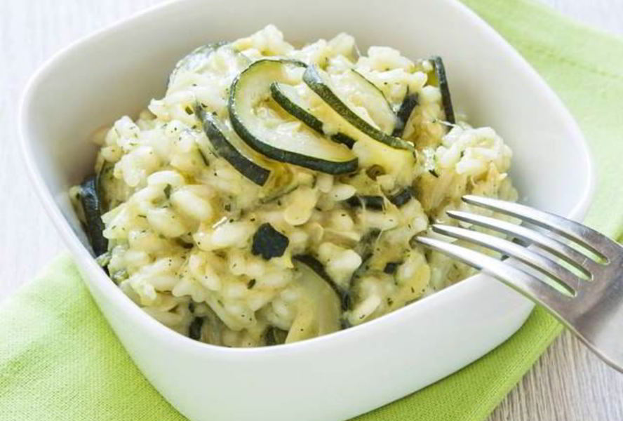 Ризотто с овощами и козьим сыром