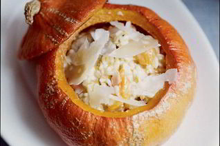 Ризотто с печеной тыквой, каштанами и маскарпоне