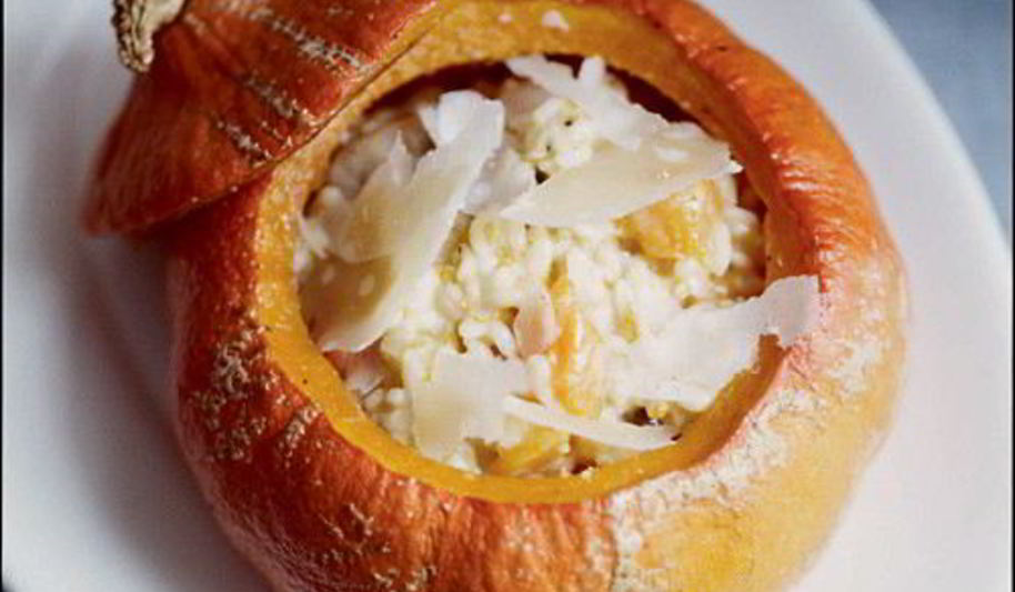 Рецепт ризотто с печеной тыквой, каштанами и маскарпоне