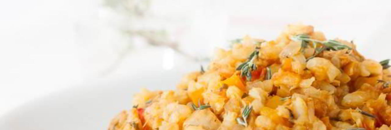 Ризотто с помидорами и свежим тунцом