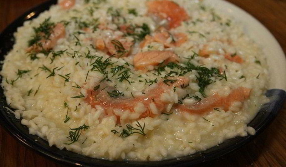 Рецепт ризотто с семгой
