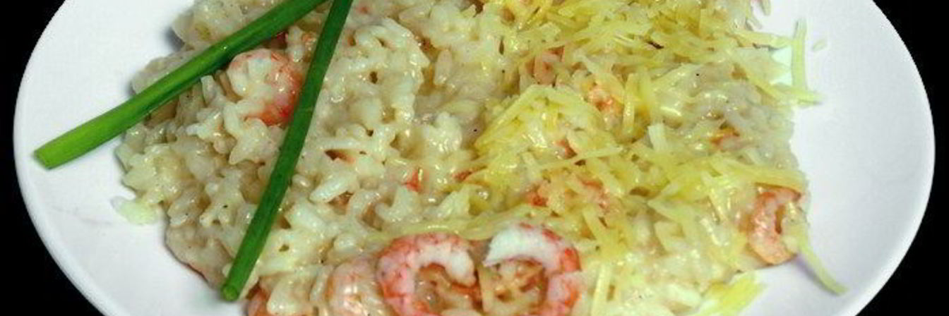 Ризотто с шампанским и тигровыми креветками