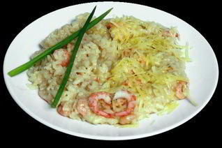 Ризотто с шампанским и тигровыми креветками