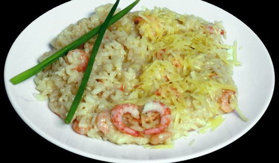 Рецепт ризотто с шампанским и тигровыми креветками