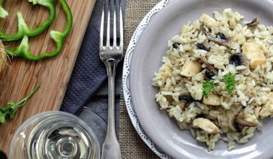 Рецепт ризотто с шампиньонами и куриным филе