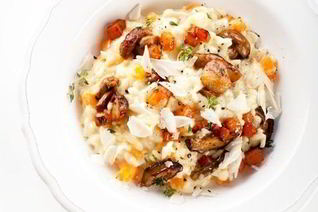 Ризотто с тыквой, белыми грибами и маскарпоне