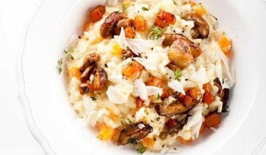 Рецепт ризотто с тыквой, белыми грибами и маскарпоне