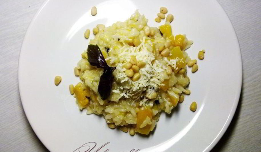 Рецепт ризотто с тыквой, брынзой и кедровыми орешками