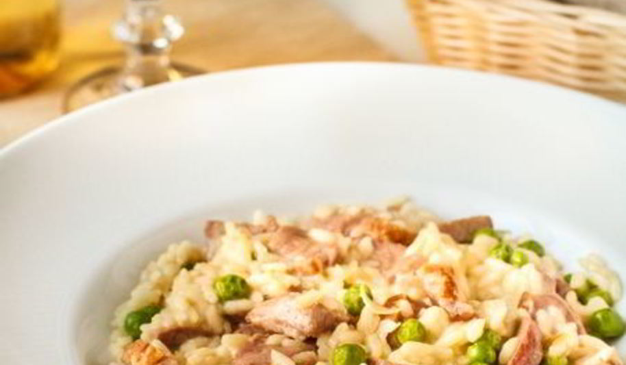 Рецепт ризотто с уткой и молодым горошком