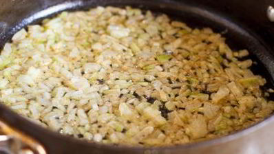 ризотто с уткой и молодым горошком