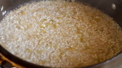 ризотто с уткой и молодым горошком