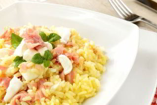 Ризотто с ветчиной и овощами