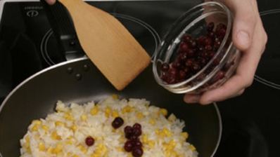 ризотто с яблоками и клюквой