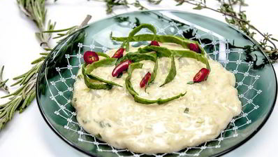 ризотто с зеленью и сыром