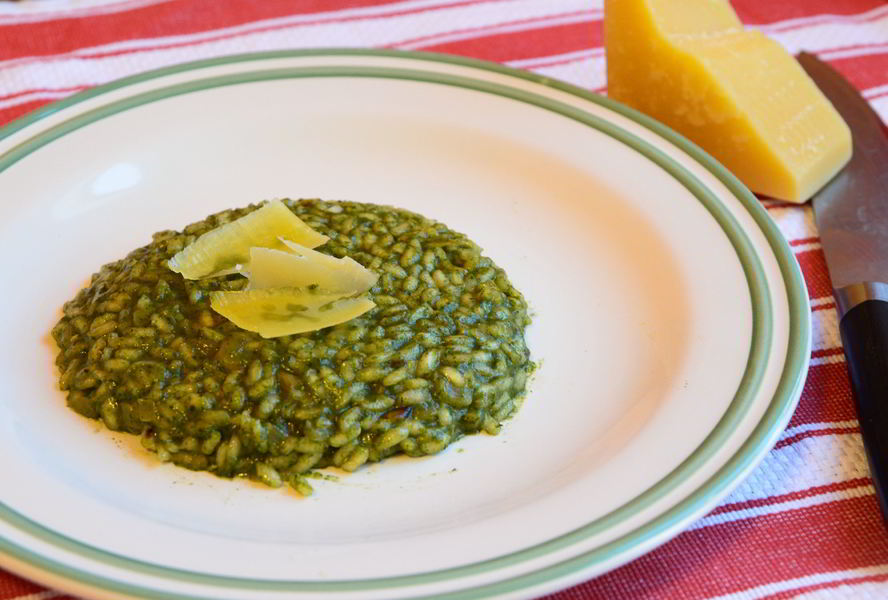 Ризотто со шпинатом и пармезаном