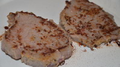 ризотто со свеклой и стейками