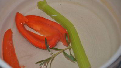 ризотто со свеклой и стейками