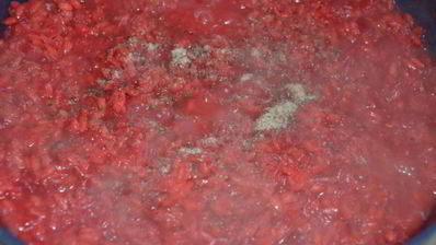 ризотто со свеклой и стейками