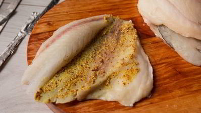 рулетики из дорады с шафрановым ризотто