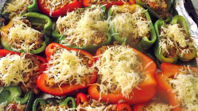 сладкие перцы, фаршированные ризотто