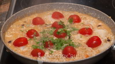 томатное ризотто с морепродуктами