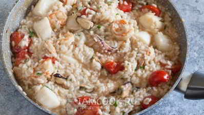 томатное ризотто с морепродуктами