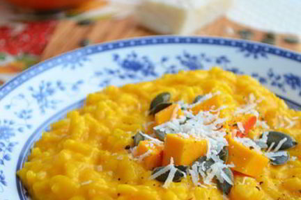 Тыквенное ризотто с козьим сыром