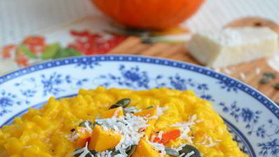 тыквенное ризотто с козьим сыром