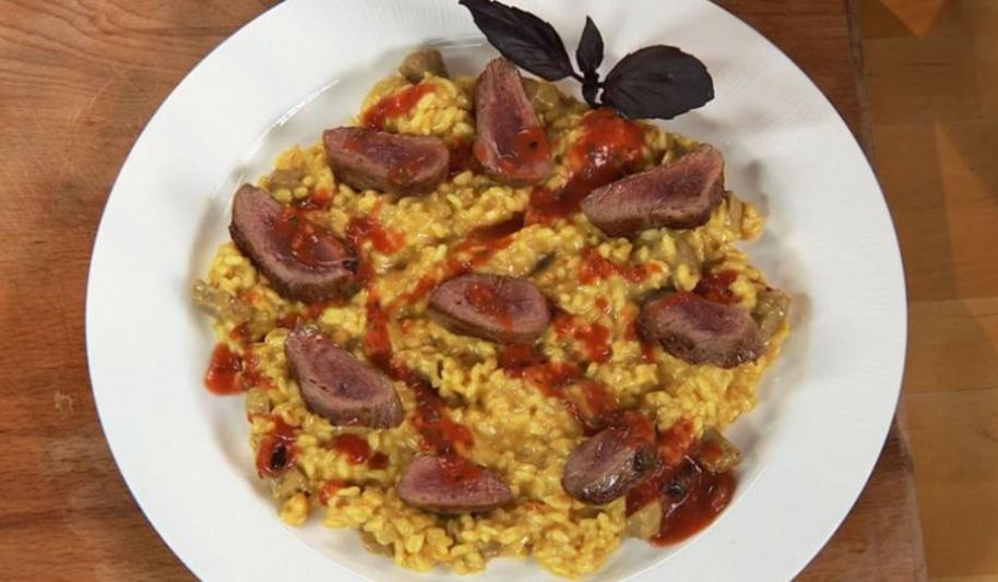 Рецепт утиного филе с банановым ризотто