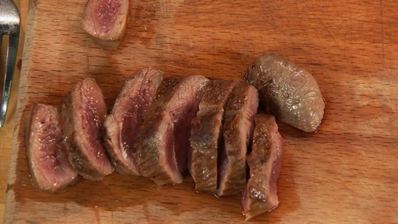 утиное филе с банановым ризотто