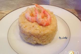 Яблочное ризотто с креветками