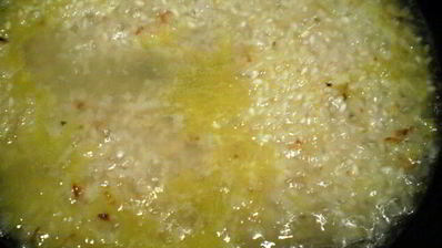 яблочное ризотто с креветками