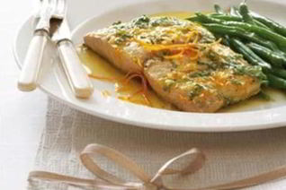 Дорада в сливочно-апельсиновом соусе