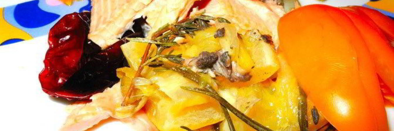 Форель с фенхелем и солеными лимонами