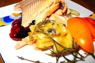 Форель с фенхелем и солеными лимонами