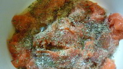 красная рыба по-сазоновски с тимьяном