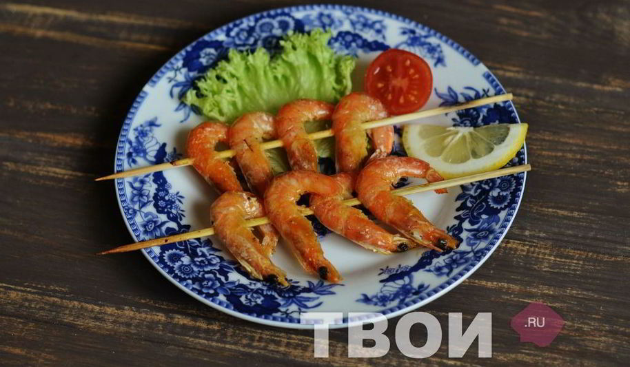 Рецепт креветок на шпажках