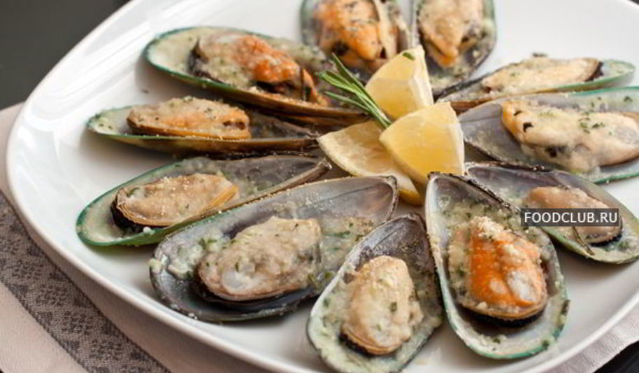 Рецепт мидий в ракушках запеченные