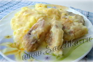 Морской окунь в сметане