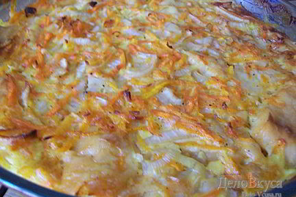 Рыба с луком и морковкой запечённая в духовке