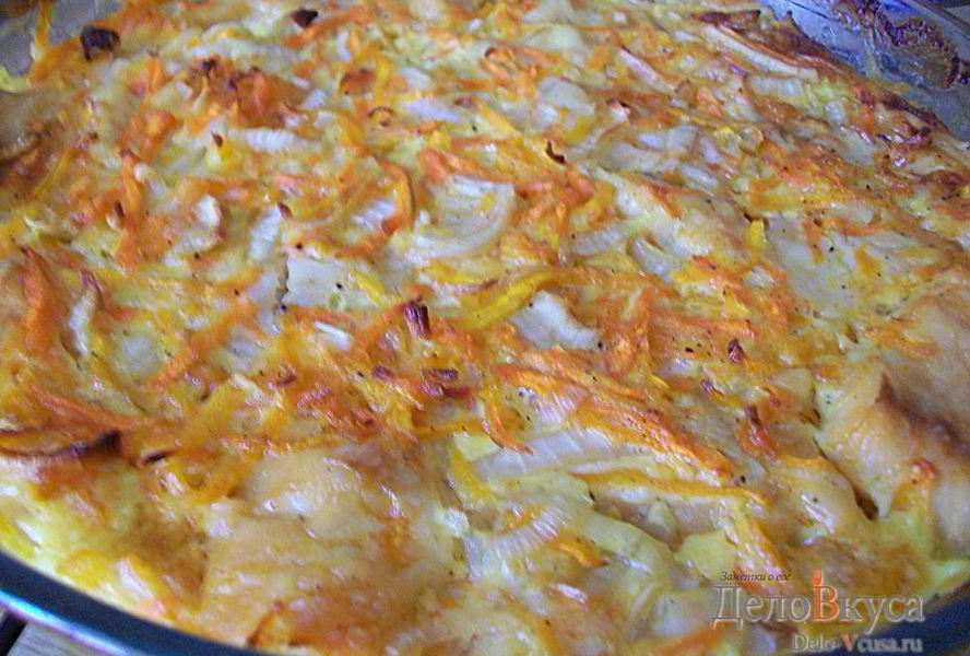 Рыба с луком и морковкой запечённая в духовке