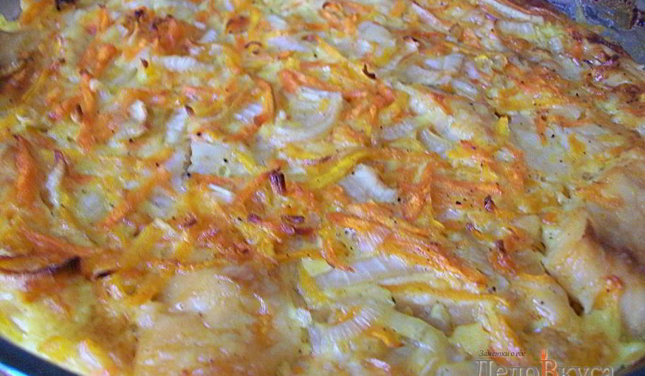 Рецепт рыбы с луком и морковкой запечённая в духовке