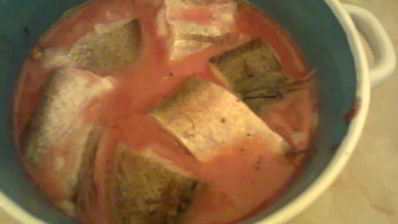 рыба в горчично-гранатовом маринаде