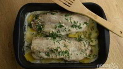 рыба в сливочном соусе с картофелем